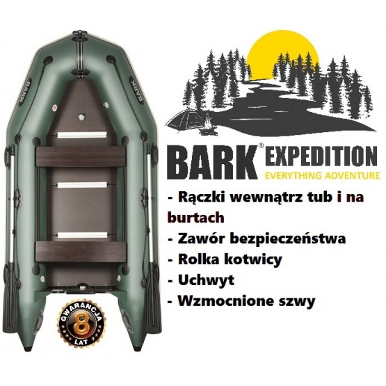 Ponton Bark BT-310S jasno szara EXPEDITION KIL, ZAWÓR BEZPIECZEŃSTWA, ROLKA KOTWICY